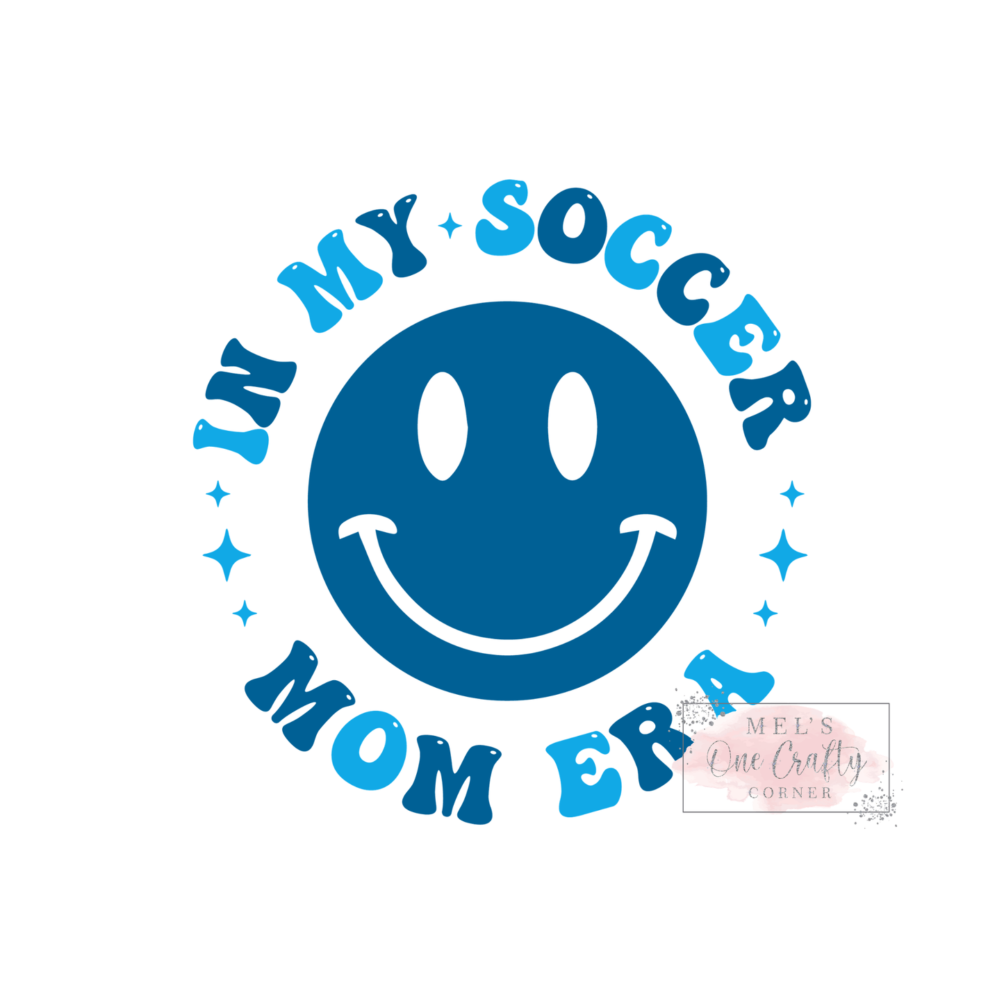 In My Soccer Mom Era Smiley (blue) - DTF Transfer