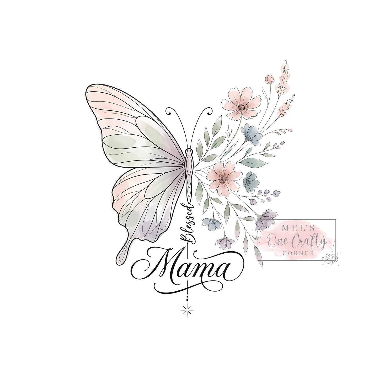 Butterfly Blessed Mama - DTF Transfer