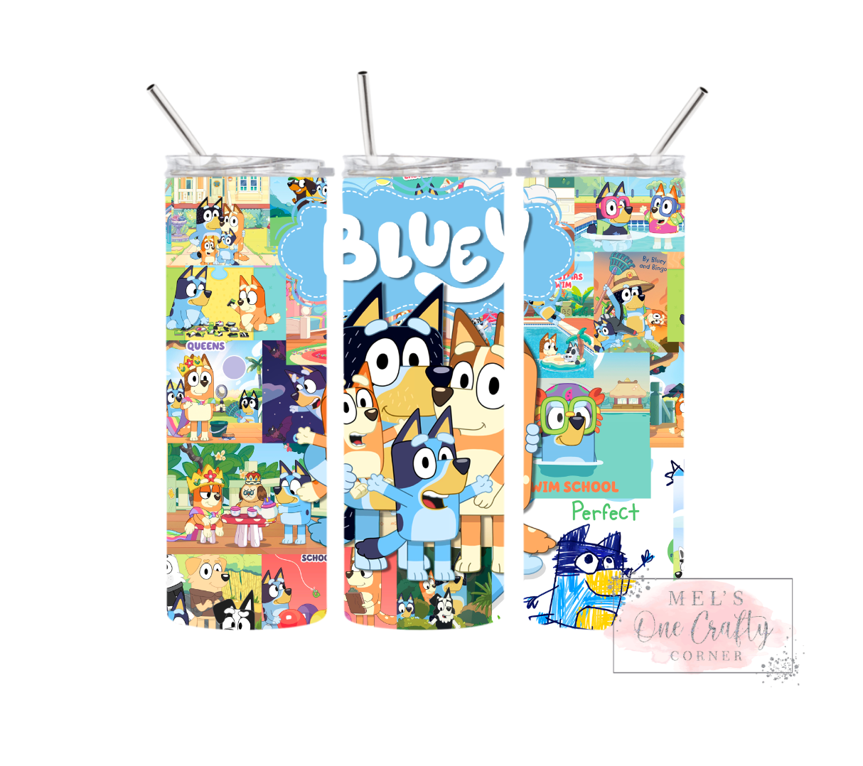 Sublimation Print Tumbler Wrap - Blue Doggie