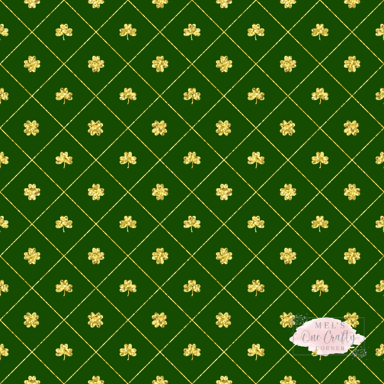 12x12 Vinyl Sheet - Checkered Shamrock