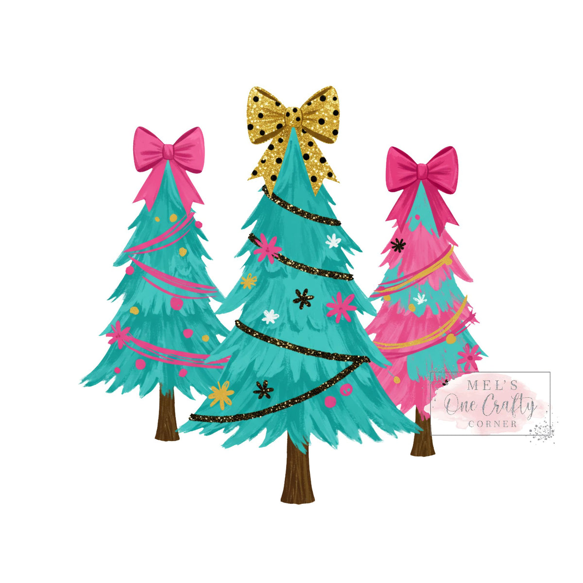 Bright Christmas Trees - DTF Transfer