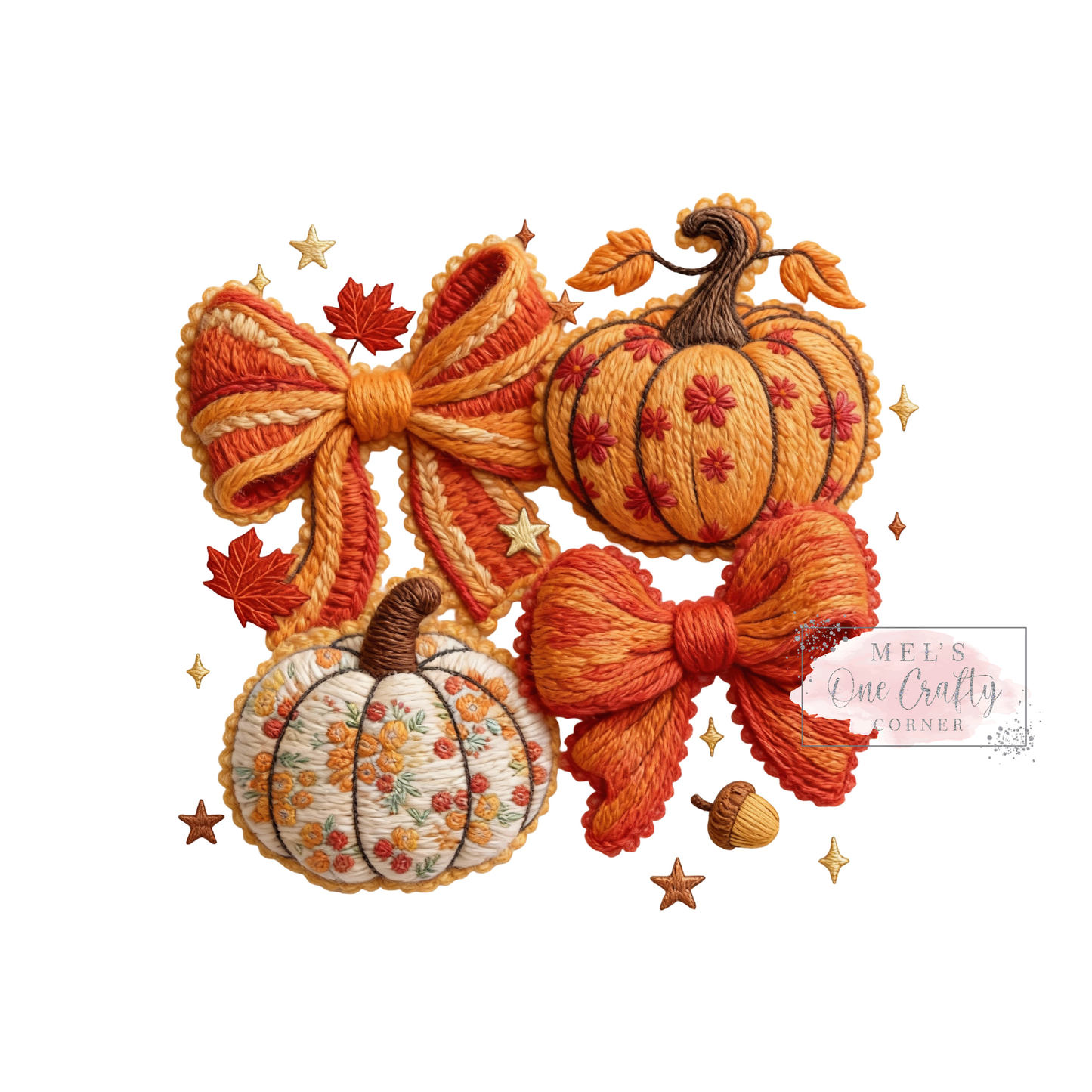 Faux Yarn Coquette Pumpkin - DTF Transfer