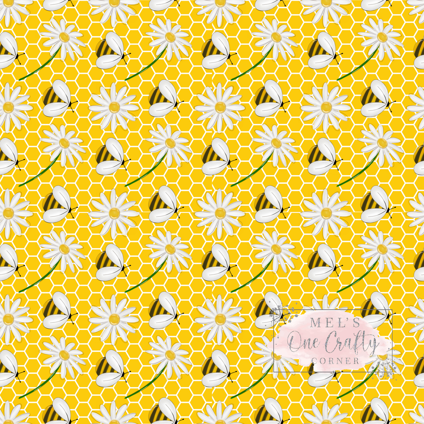 12x12 Vinyl Sheet - Bee Flowers