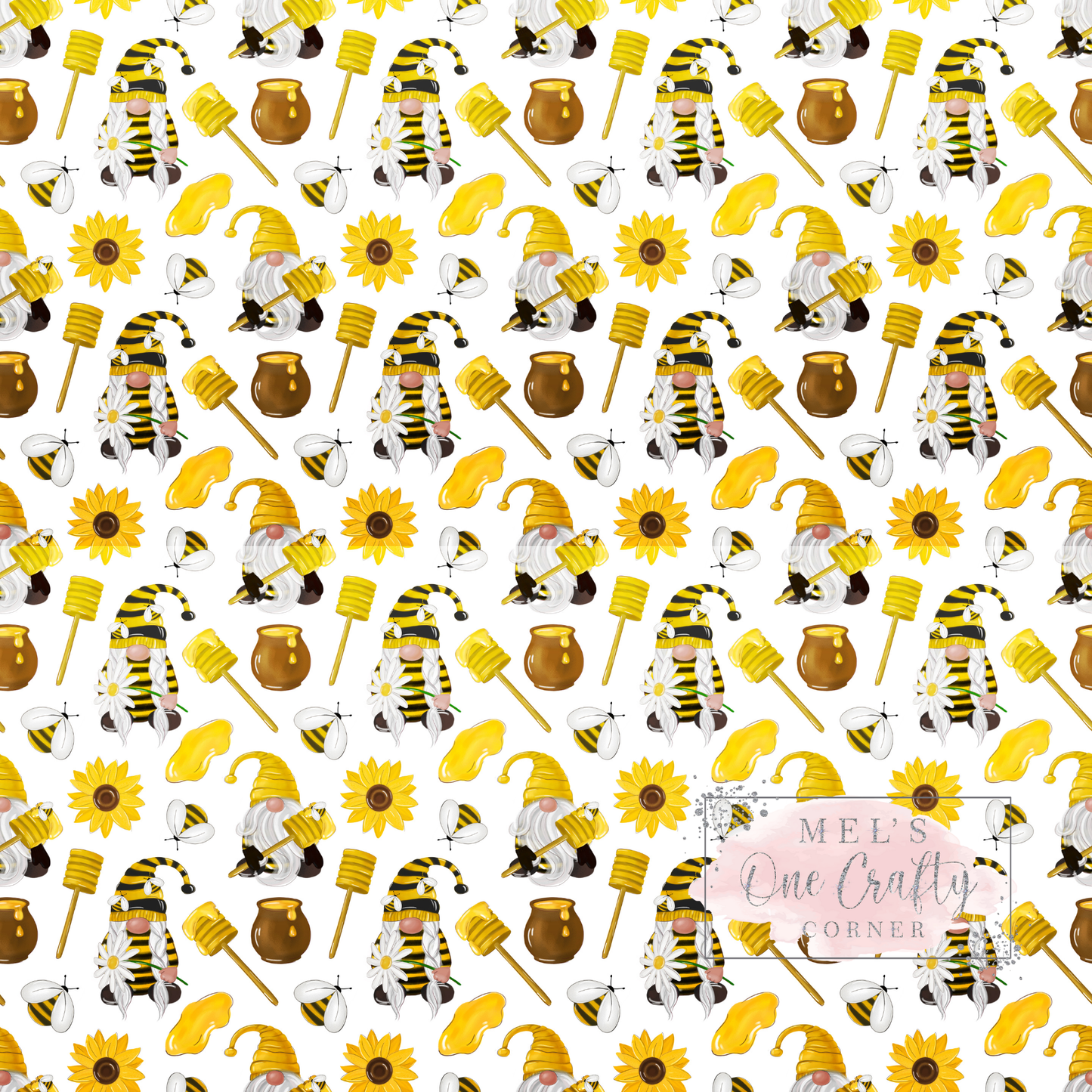 12x12 Vinyl Sheet - Bee Gnomes