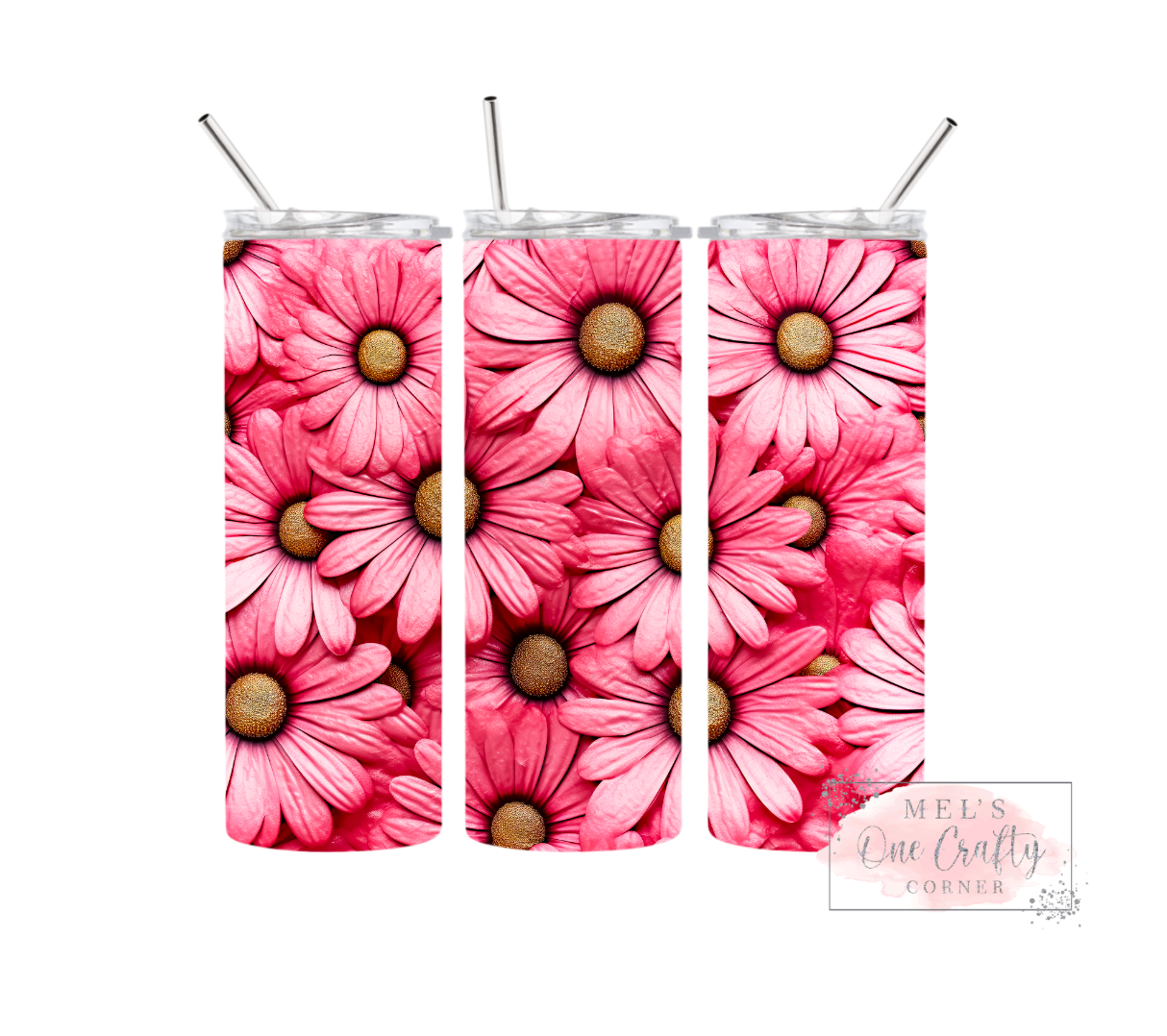 Sublimation Print Tumbler Wrap - Pink Sunflower