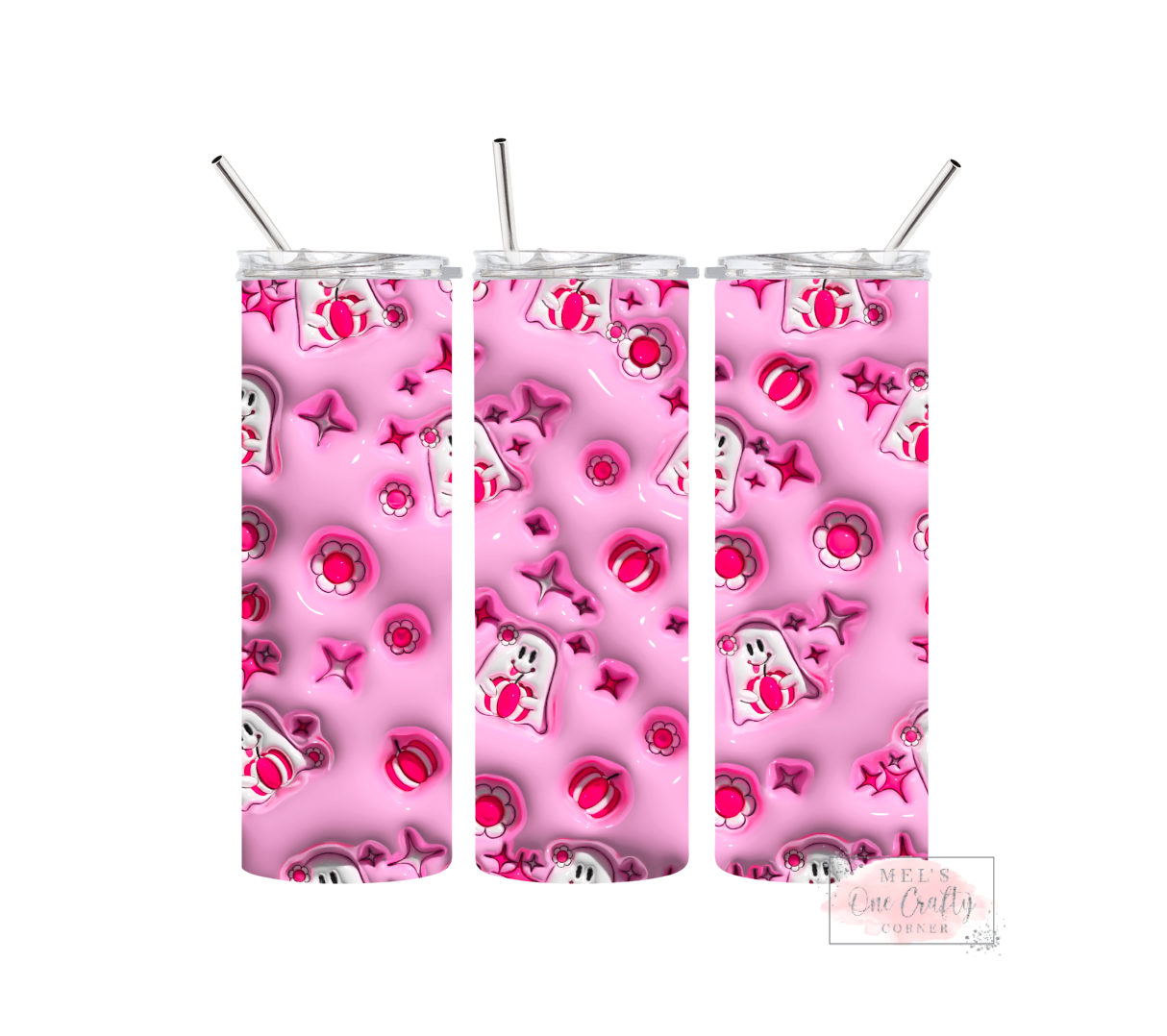 Sublimation Print Tumbler - Pink Boos