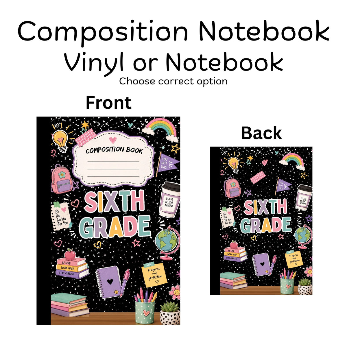COMPOSITION VINYL OR NOTEBOOK - SIXTH GRADE