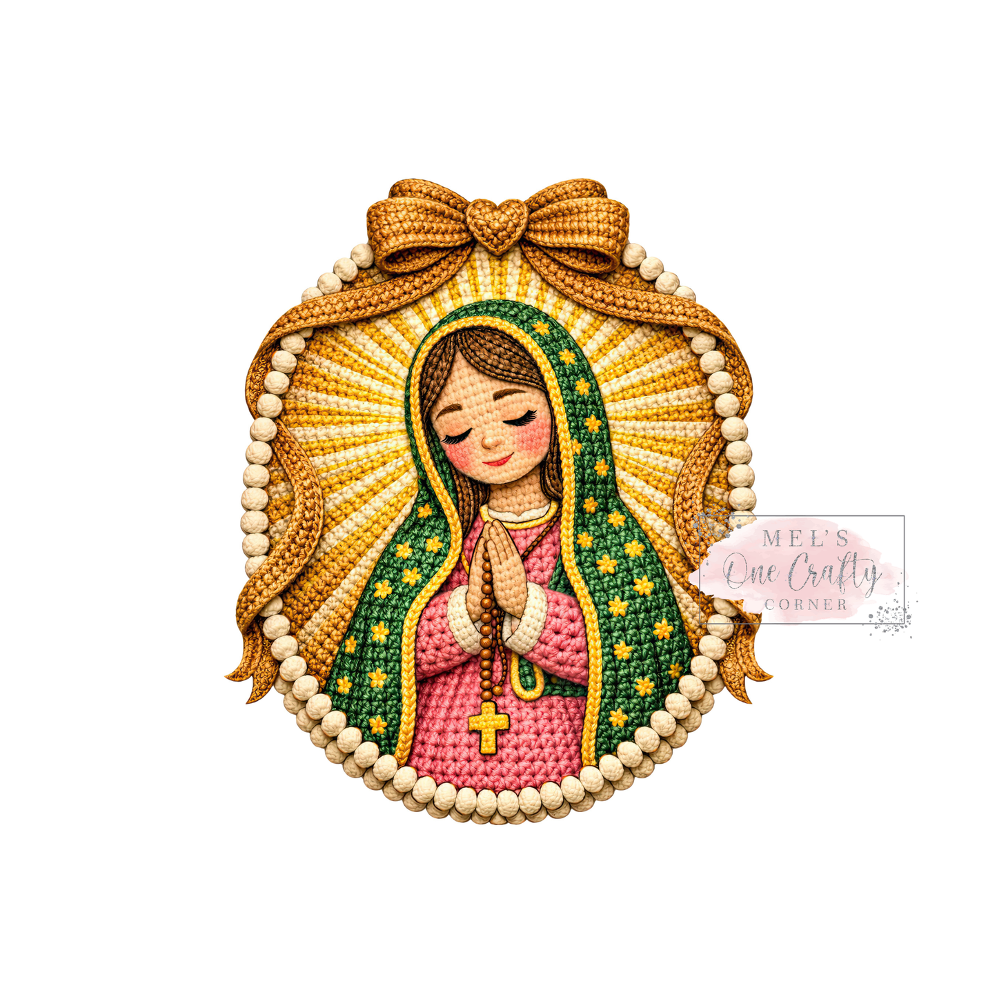 Faux Yarn Virgin Mary - DTF Transfer