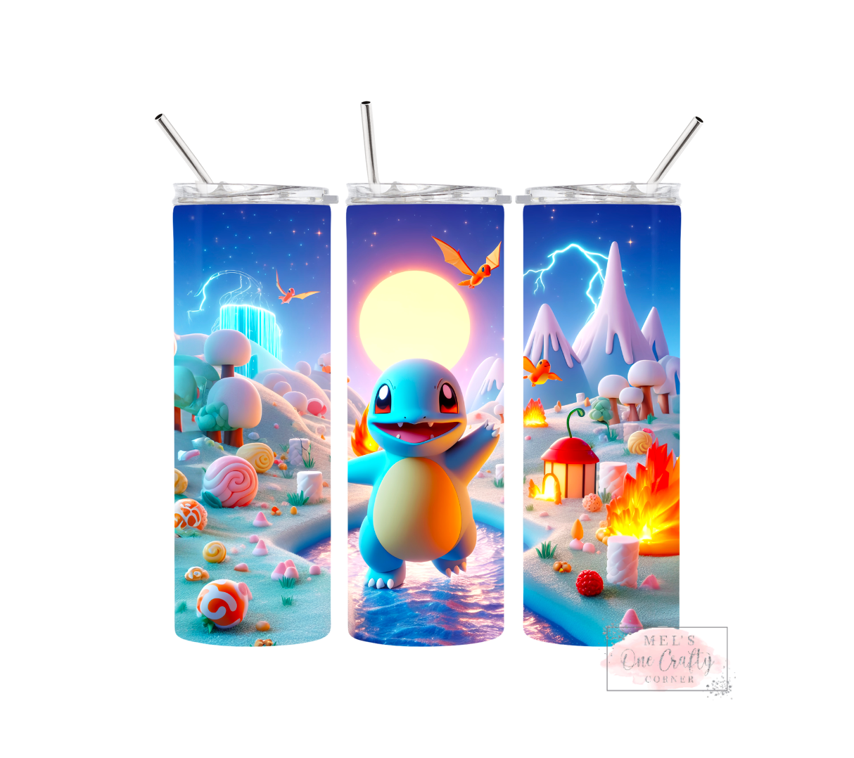 Sublimation Print Tumbler - Blue Poke