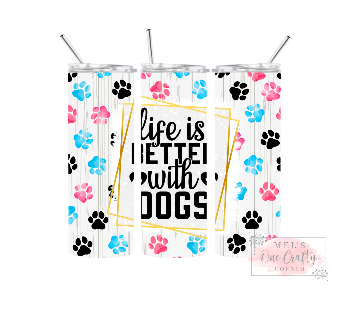 Sublimation Print Tumbler Wrap - Better With Dogs