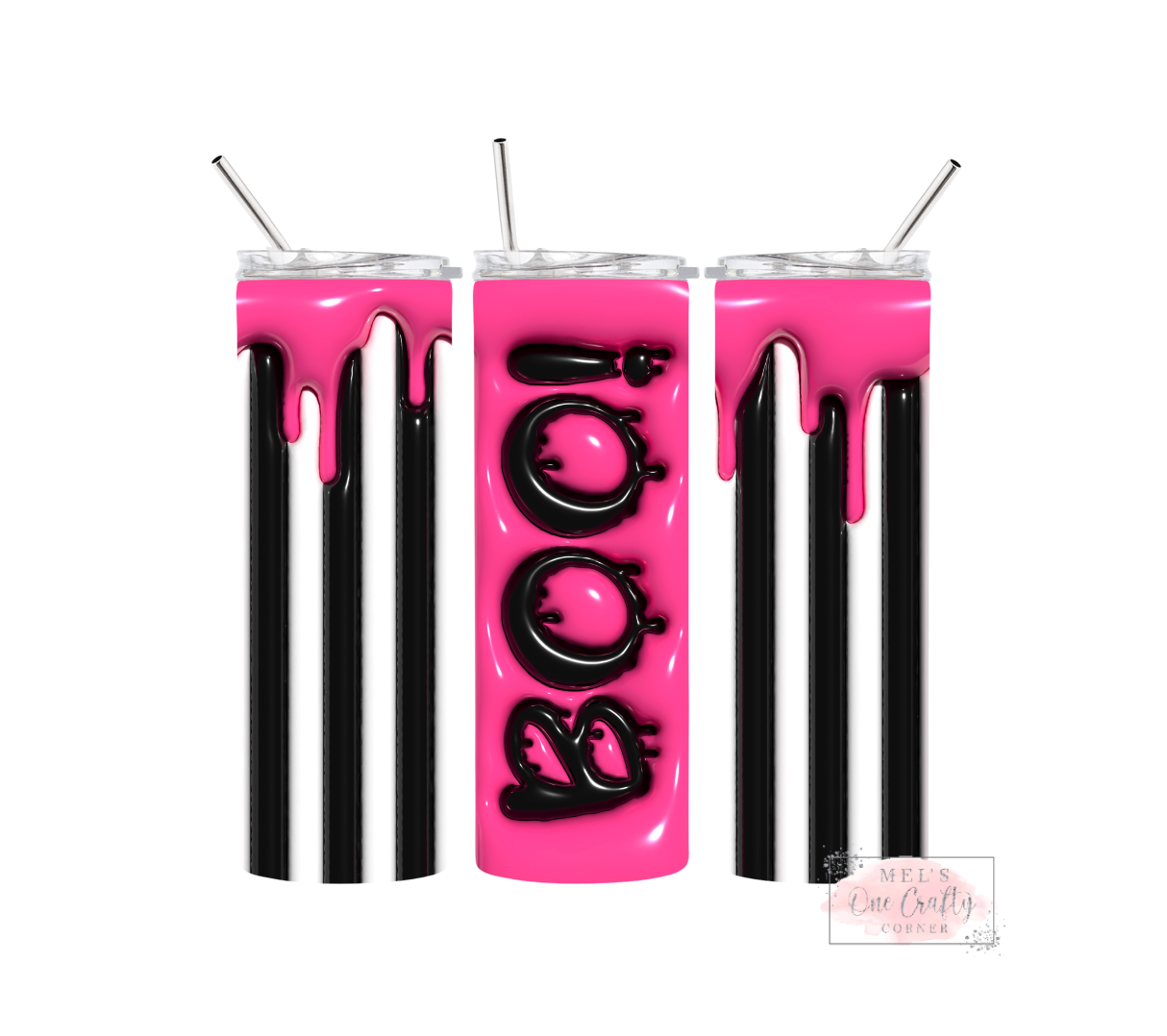 Sublimation Print Tumbler - Boo Pink Drip