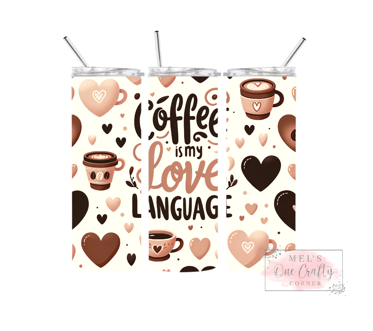 Sublimation Print Tumbler - Coffee Love Language