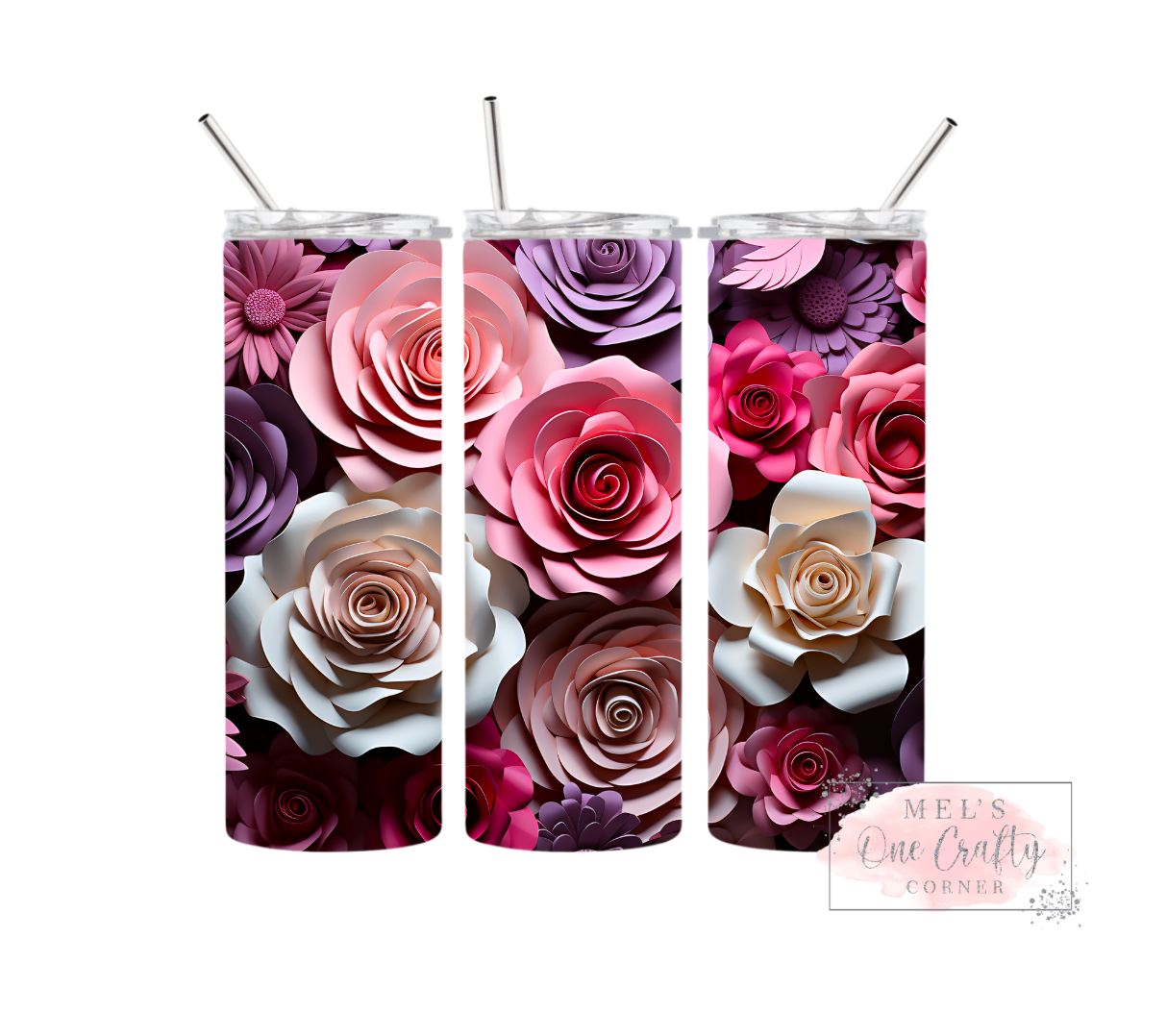 Purples & Pinks Floral Tumbler