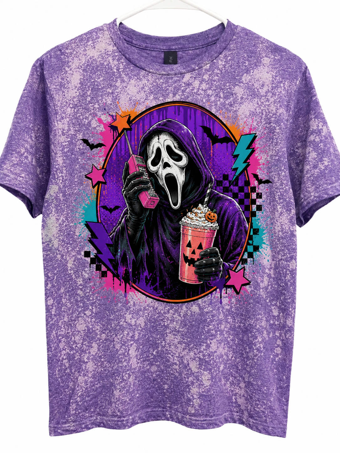 Ghost Face Bleached Purple Tee