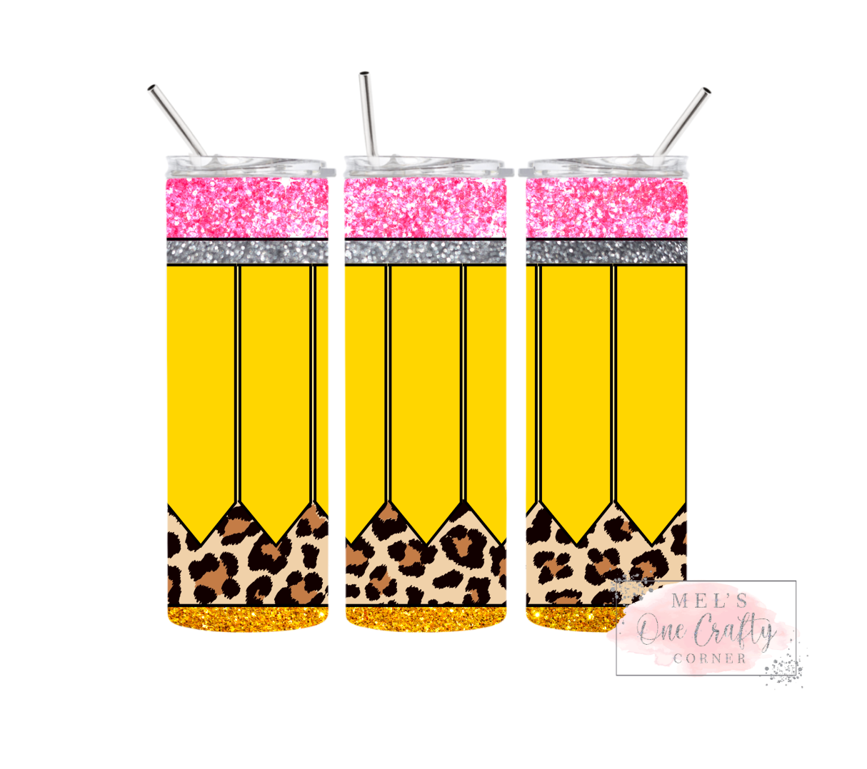 Sublimation Print Tumbler Wrap - Teacher Leopard Pencil