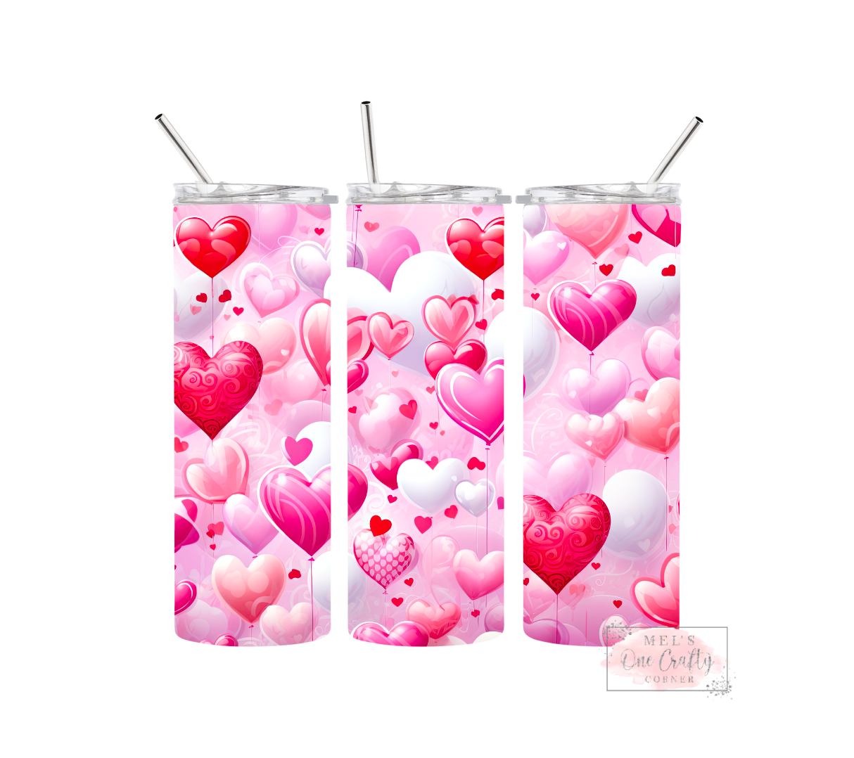 Sublimation Print Tumbler Wrap - V-Day Balloons