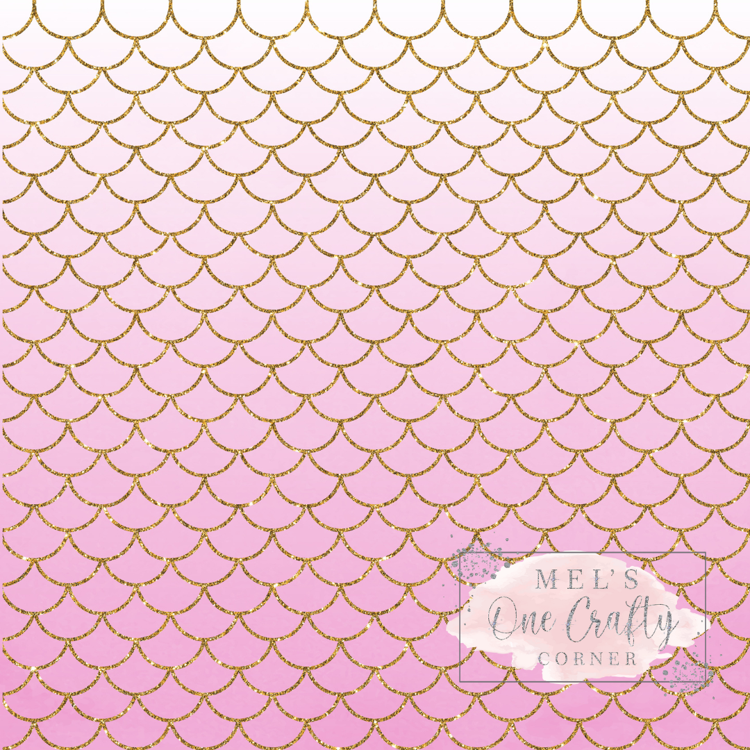 12x12 Vinyl Sheet - Mermaid Scales Pink