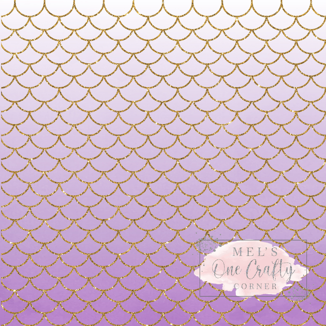 12x12 Vinyl Sheet - Mermaid Scales Purple