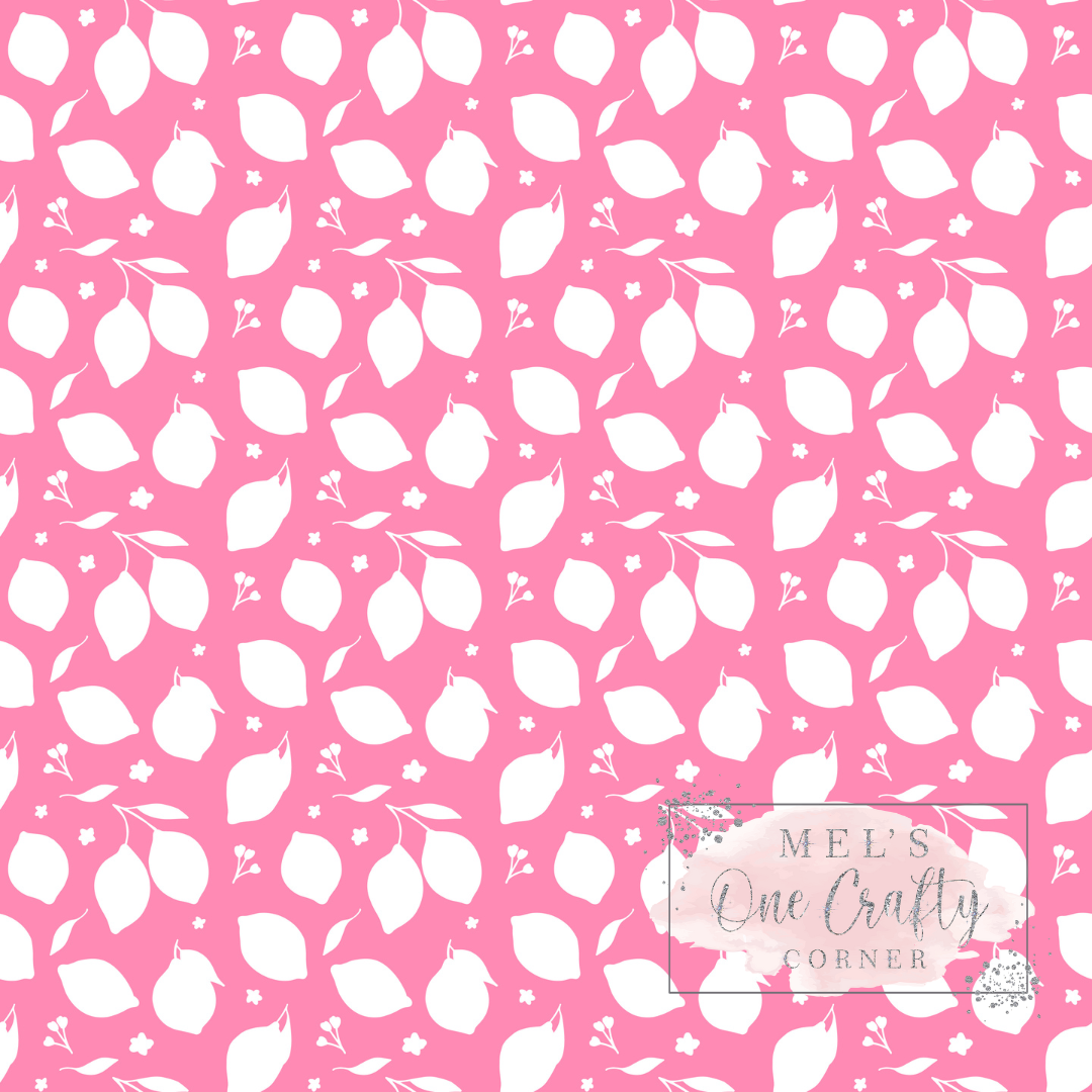 12x12 Vinyl Sheet - Pink Lemons