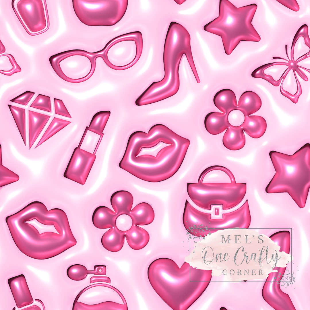 12x12 Vinyl Sheet - Pink Bubble