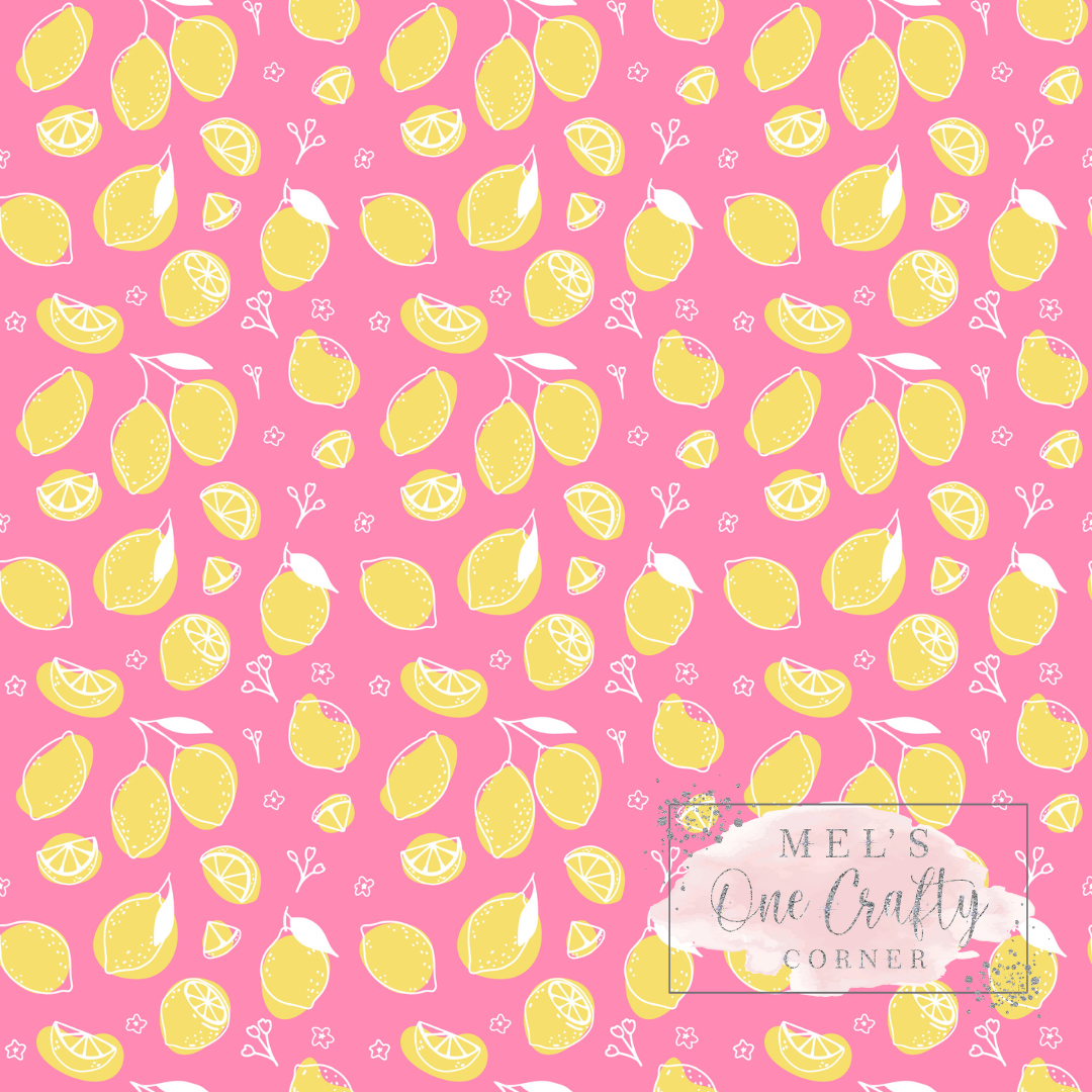 12x12 Vinyl Sheet - Lemon & Pink