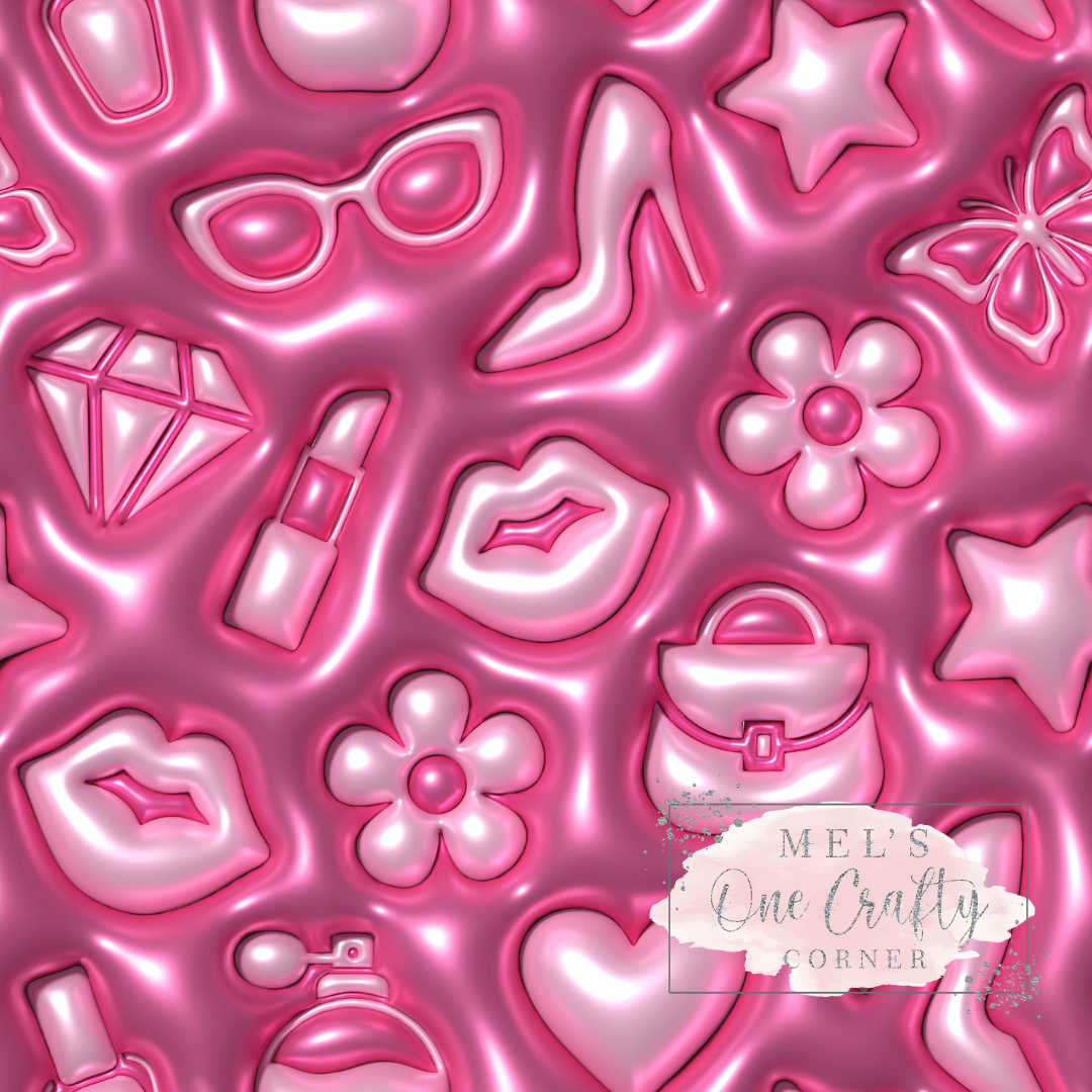 12x12 Vinyl Sheet - Hot Pink Bubble
