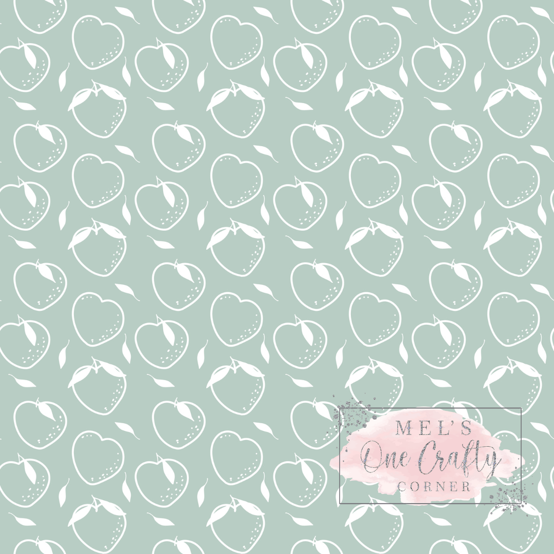 12x12 Vinyl Sheet - Green Peach Bubbles