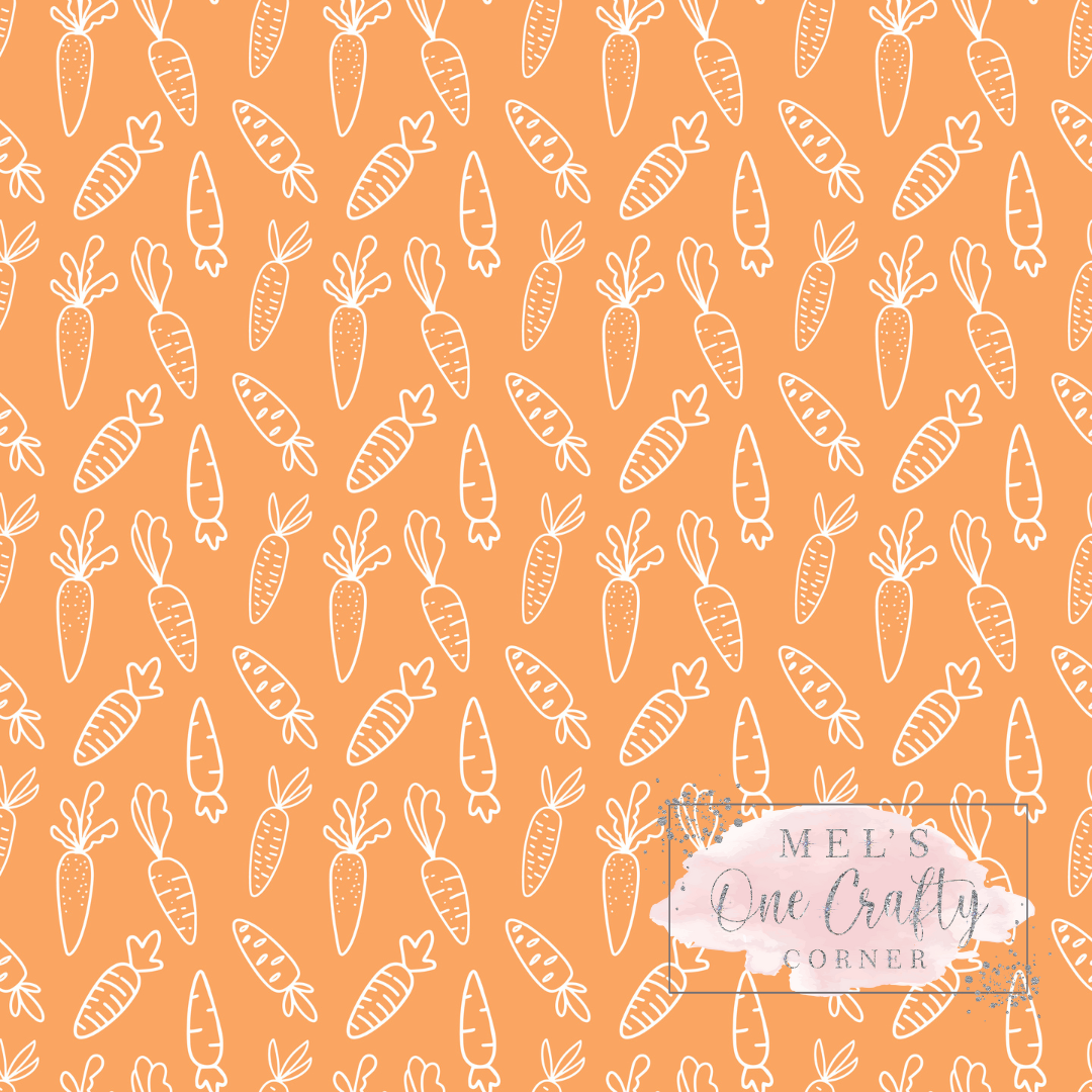12x12 Vinyl Sheet - Orange Carrots