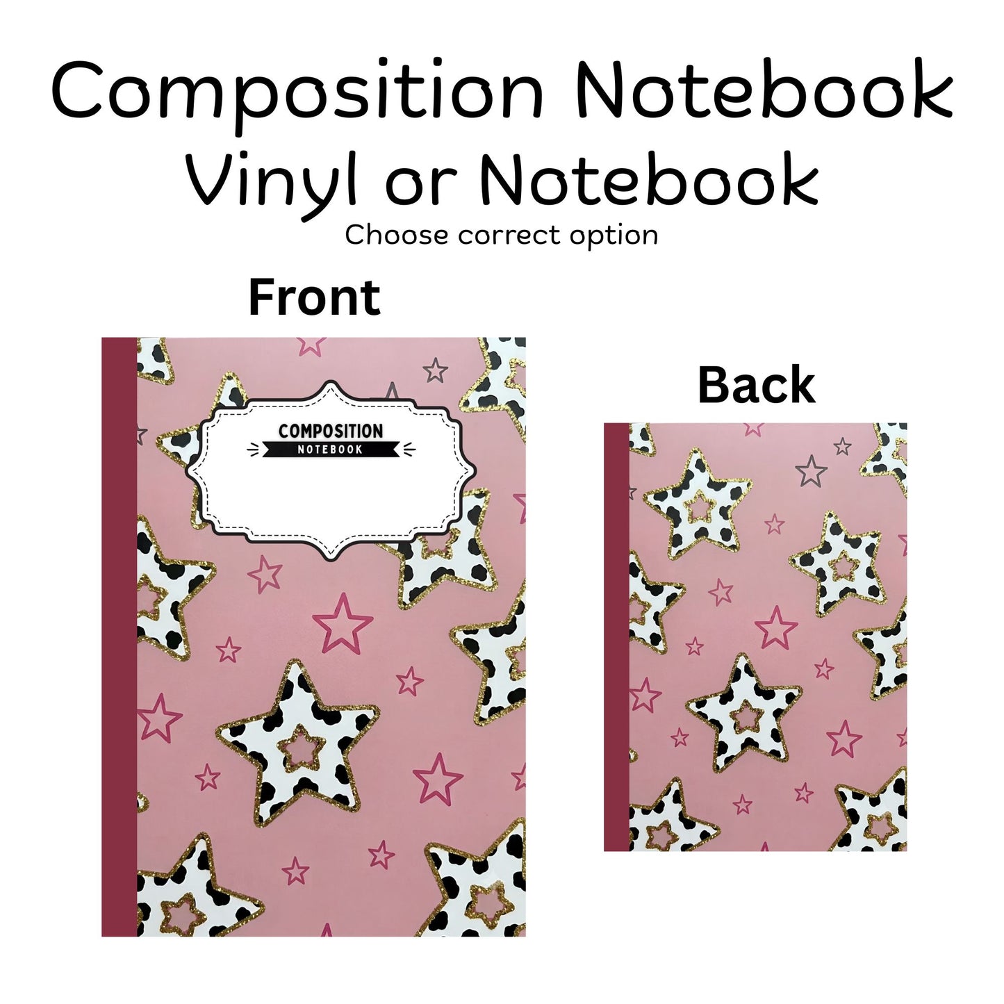 COMPOSITION VINYL OR NOTEBOOK - COW STARS