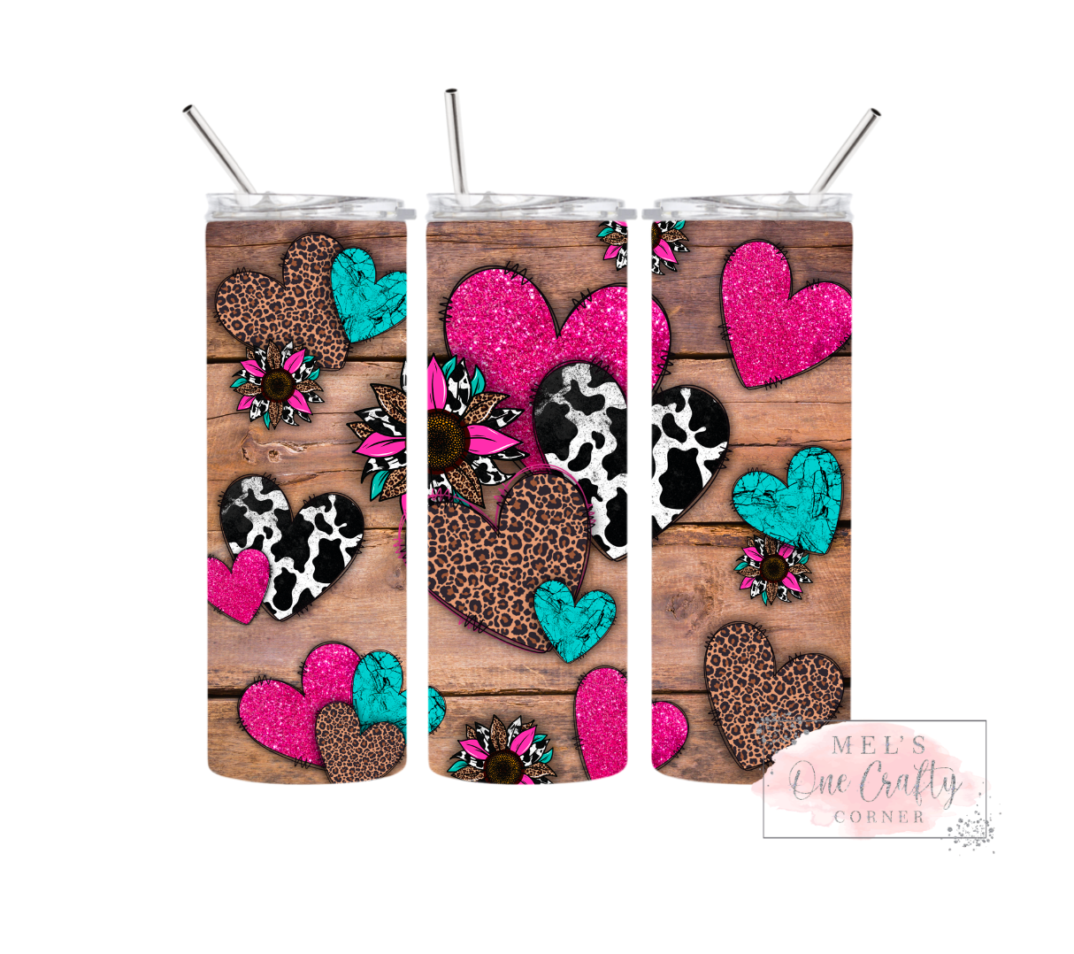 Sublimation Print Tumbler Wrap - Cow Hearts