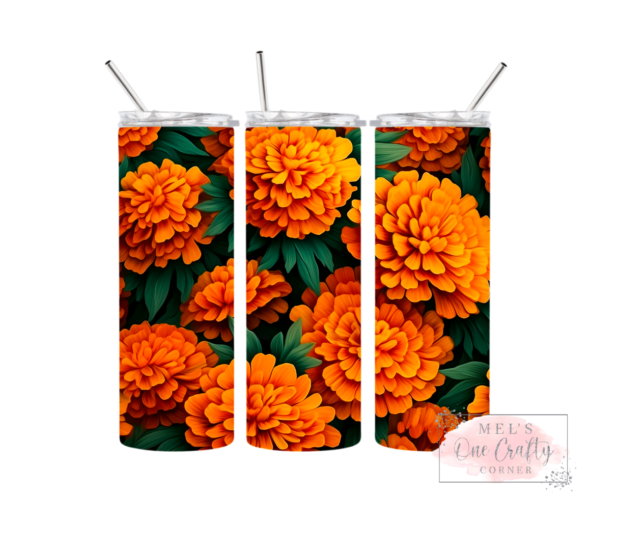 Sublimation Print Tumbler Wrap - Marigolds