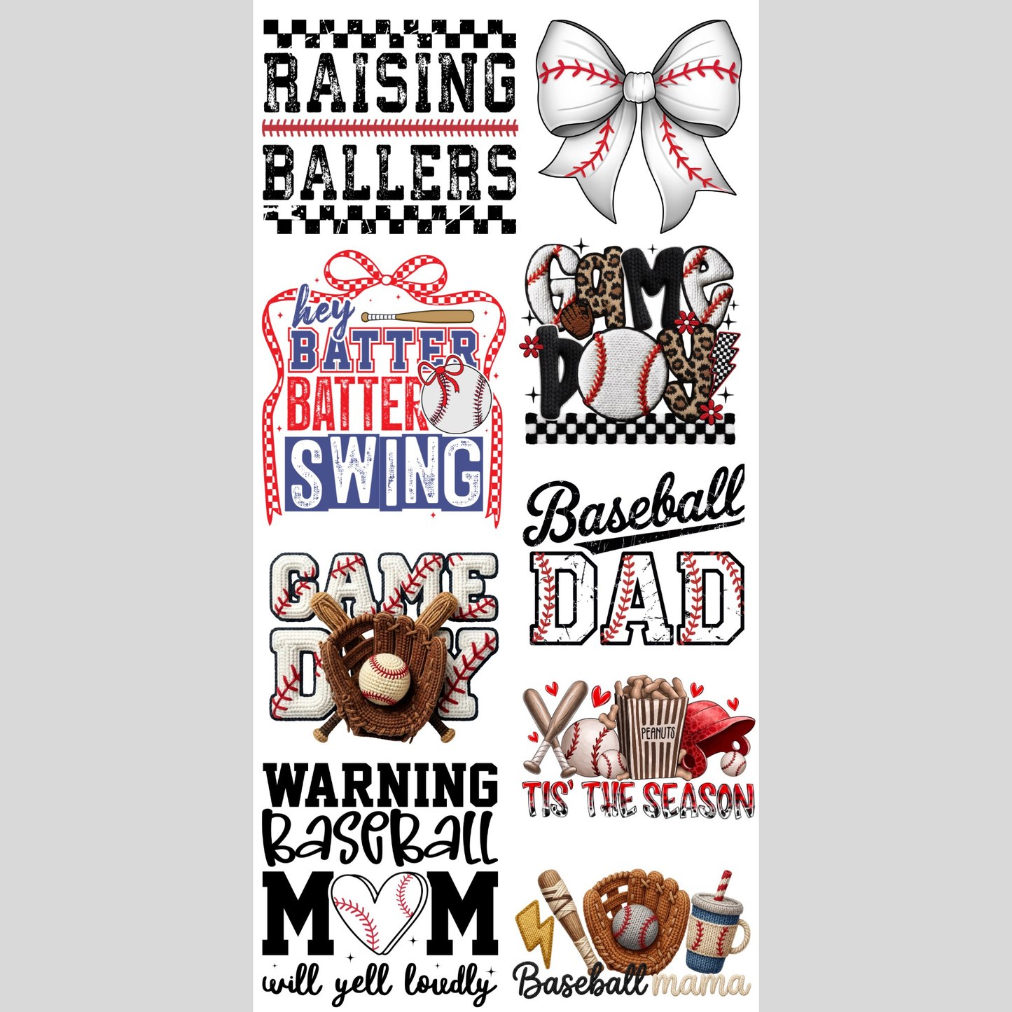 Baseball Bundle (9 images) - DTF Transfer