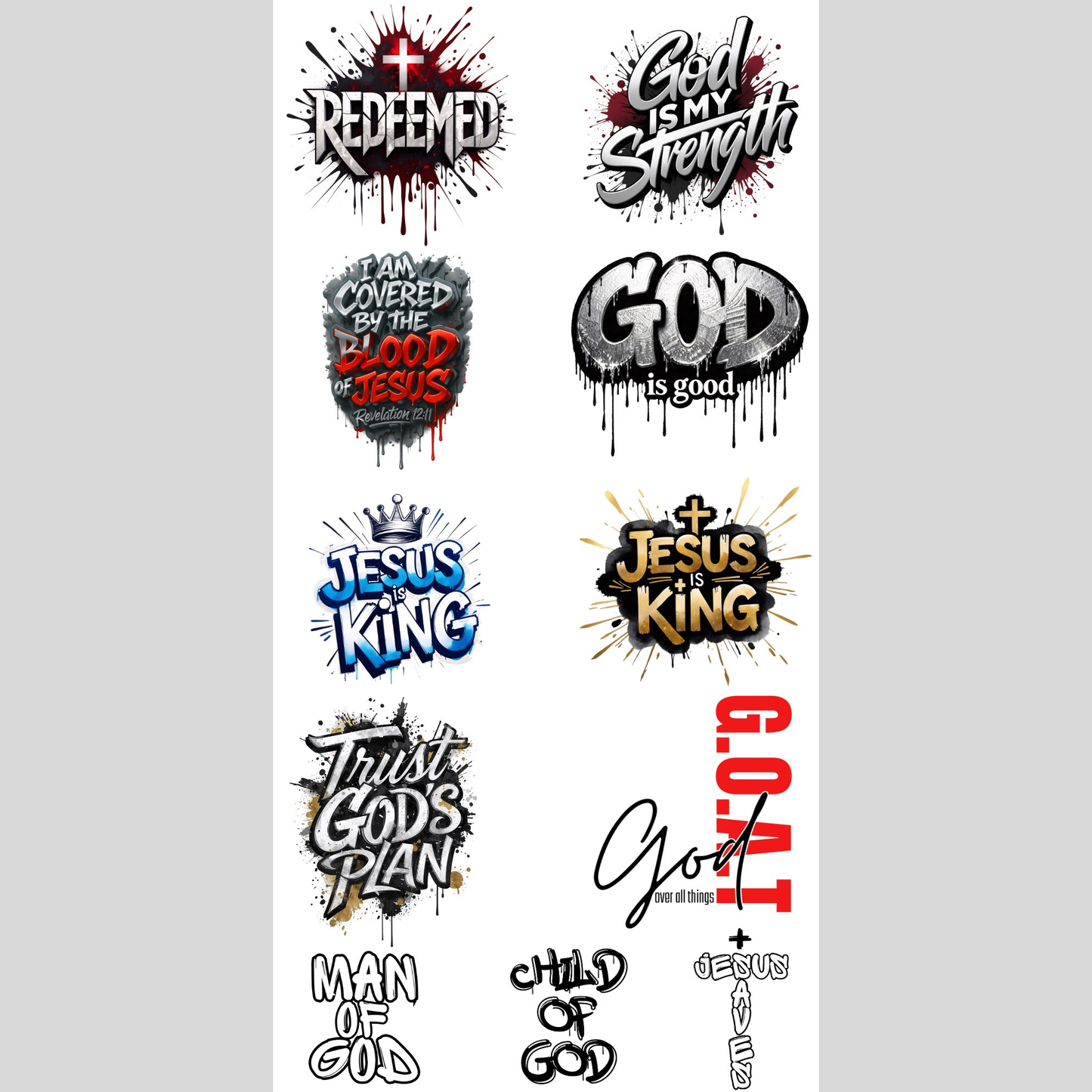 Men's Faith Bundle (11 images) - DTF Transfer