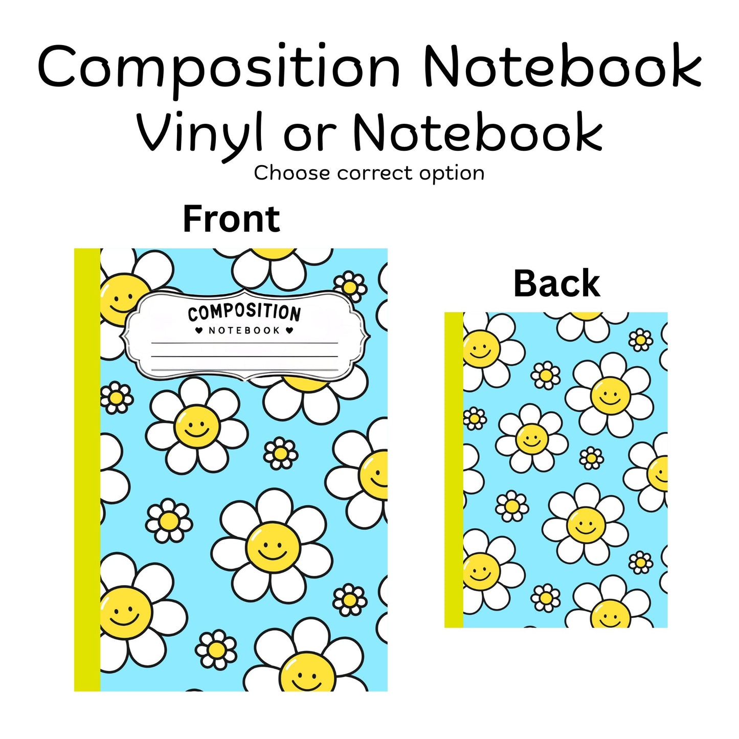 COMPOSITION VINYL OR NOTEBOOK - DAISIES