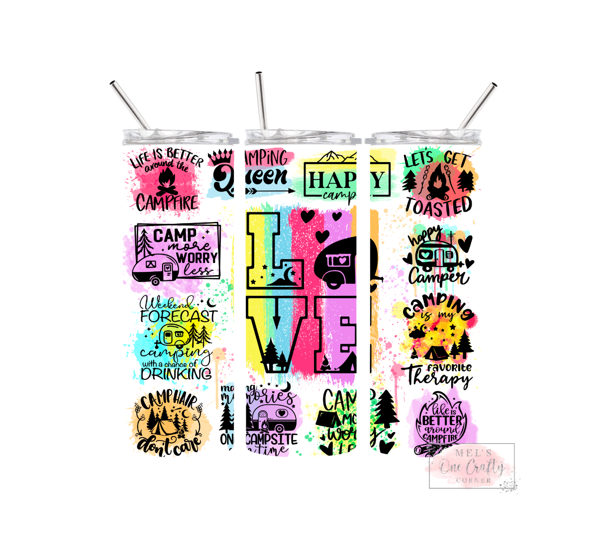 Sublimation Print Tumbler Wrap - Love Camping