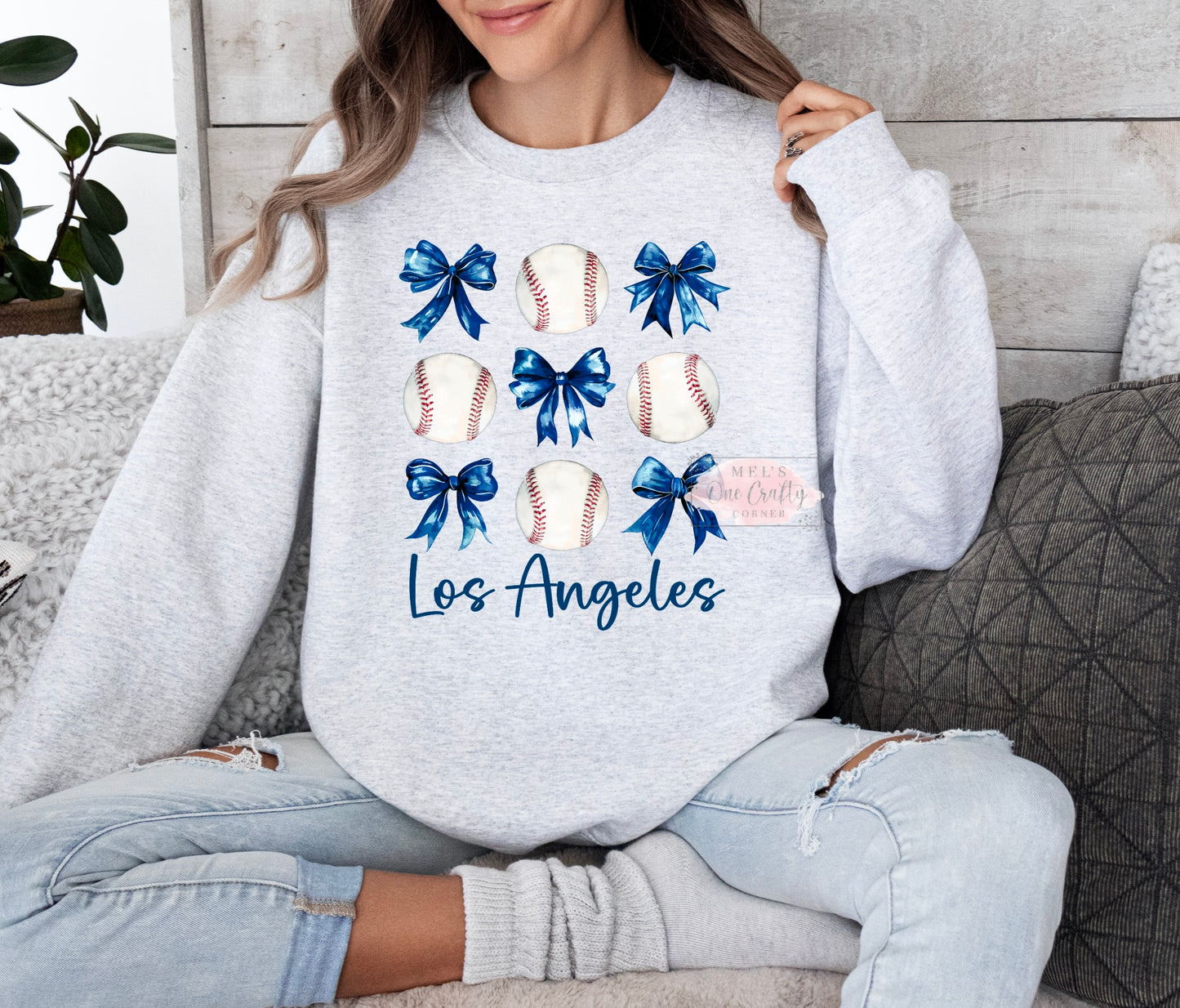 LA Coquette Baseball Crew Neck Sweatshirt