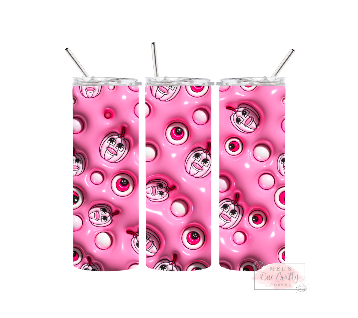 Sublimation Print Tumbler - Pink Pumpkins