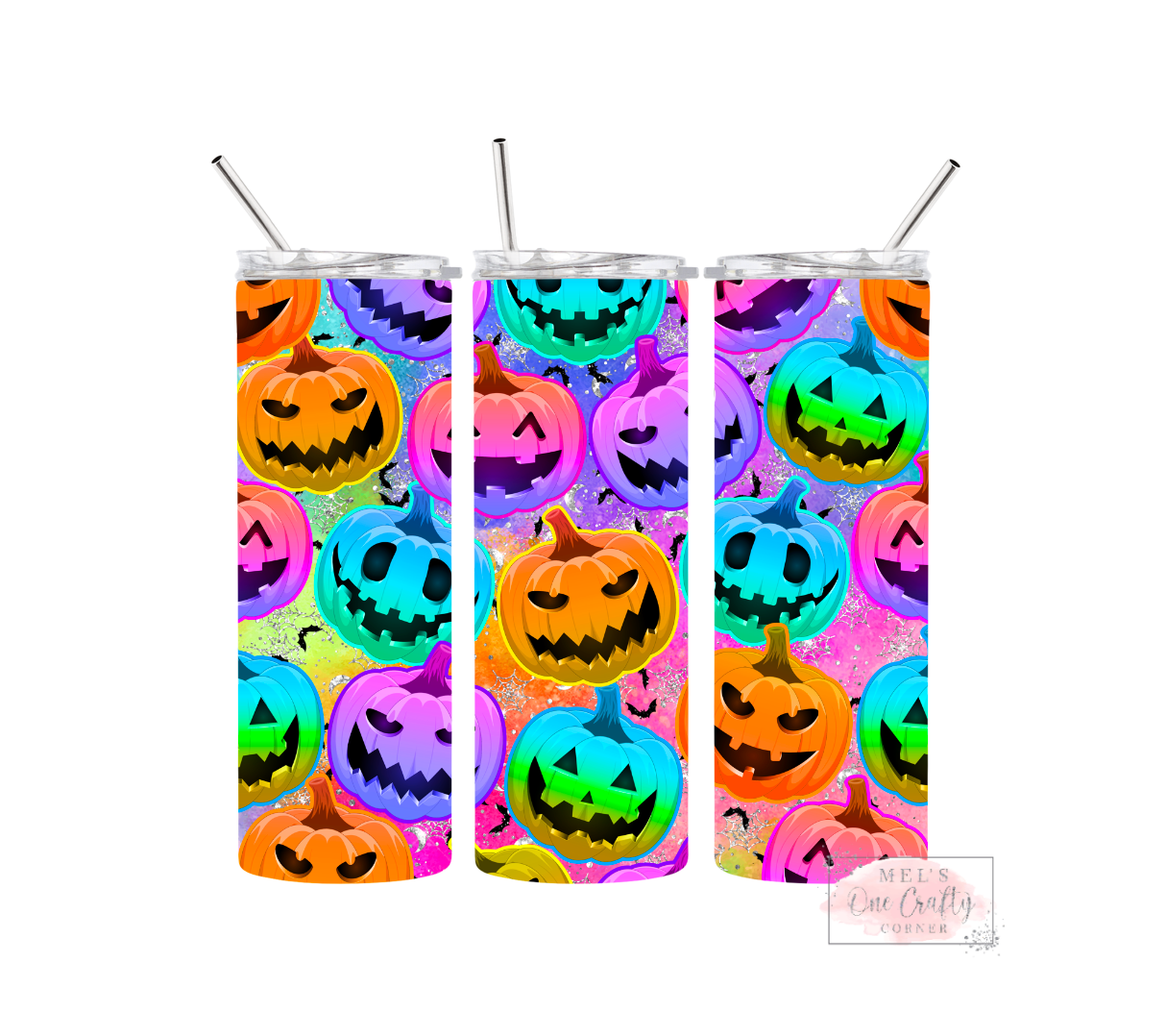 Sublimation Print Tumbler - Colorful Pumpkin