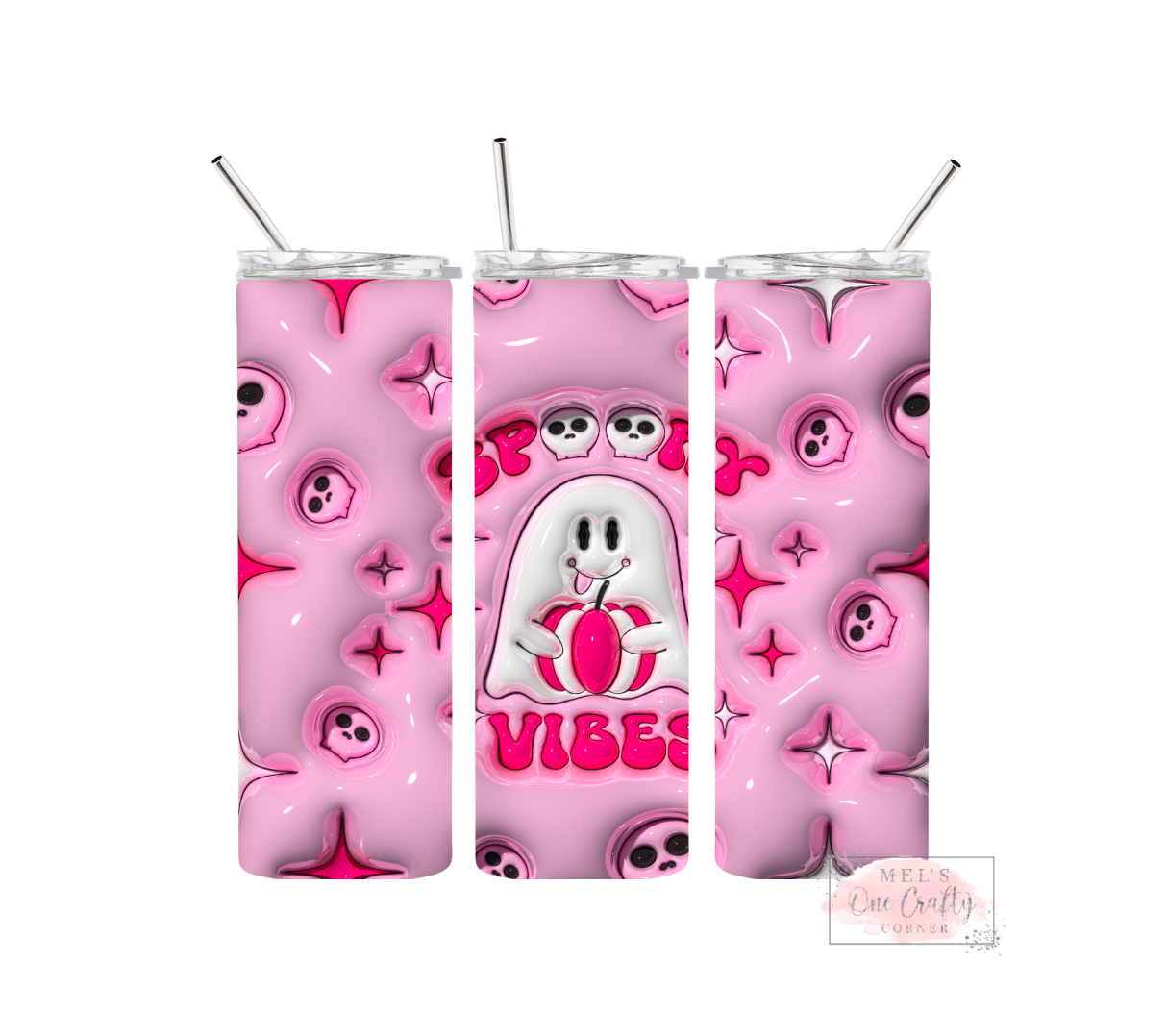Sublimation Print Tumbler - Pink Halloween