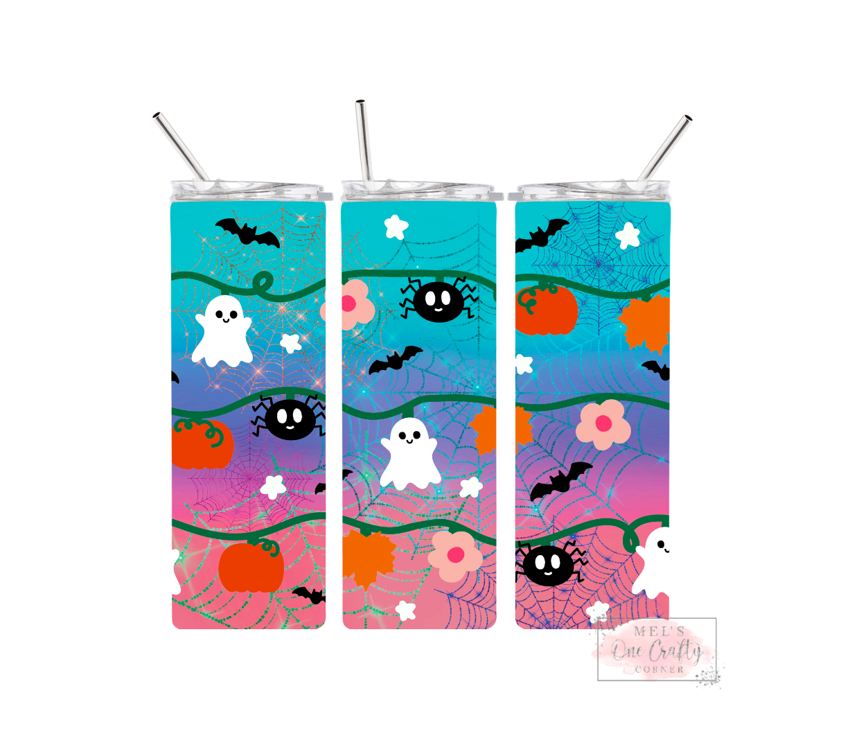 Sublimation Print Tumbler - Colorful Halloween