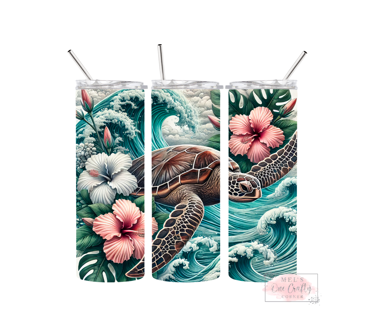 Sublimation Print Tumbler Wrap - Turtle Waves