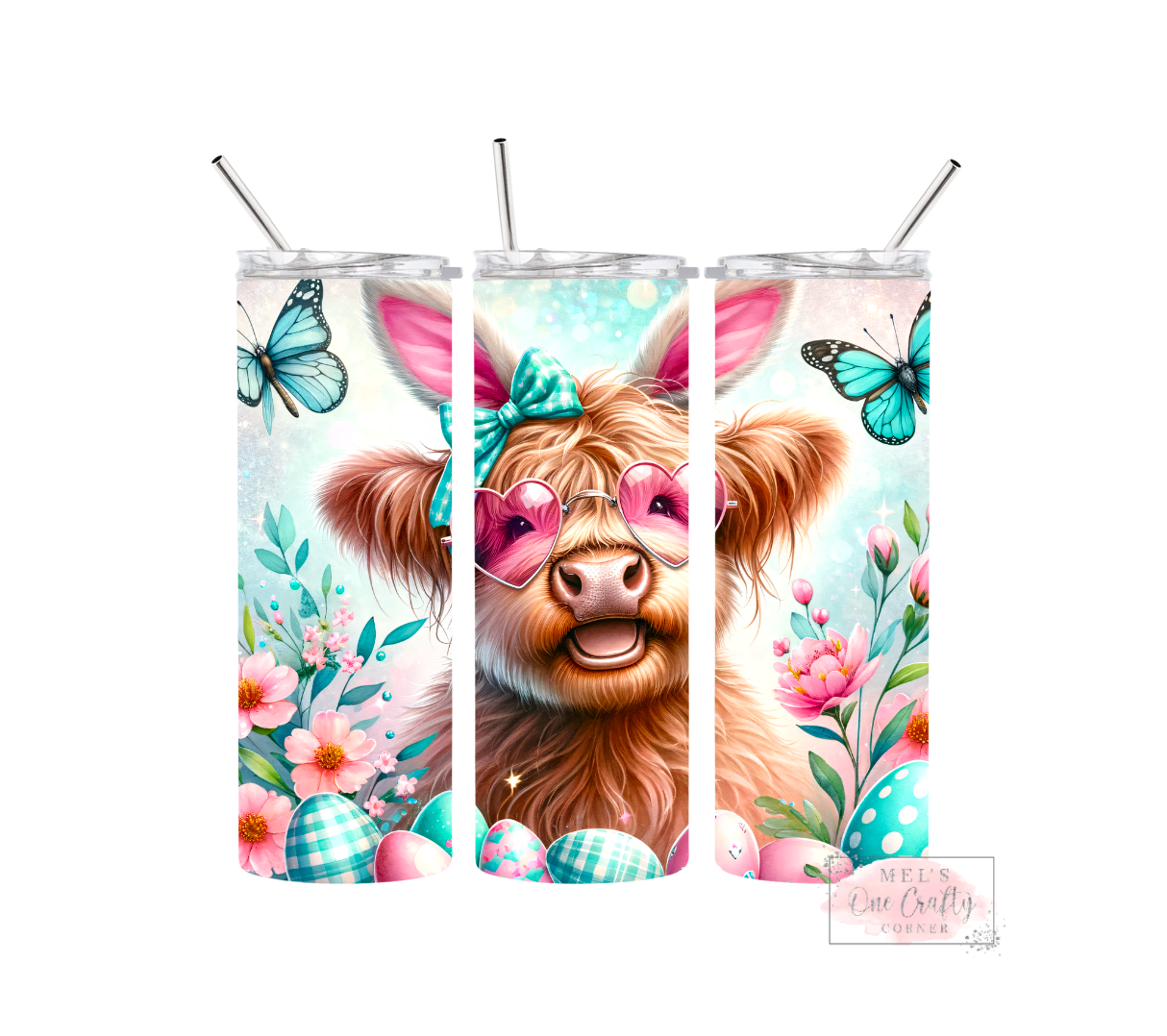 Sublimation Print Tumbler Wrap - Highland Bunny Cow