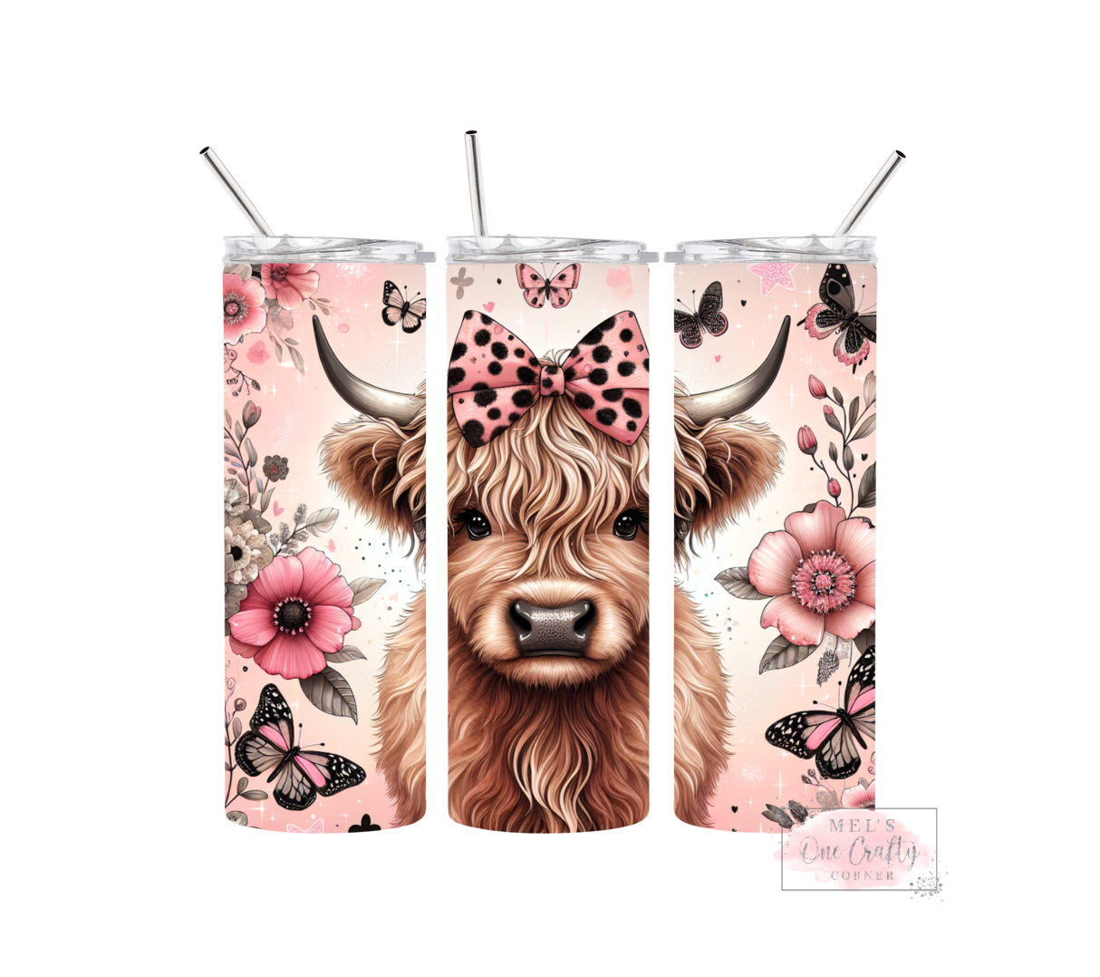 Sublimation Print Tumbler Wrap - Highland Straight Bow