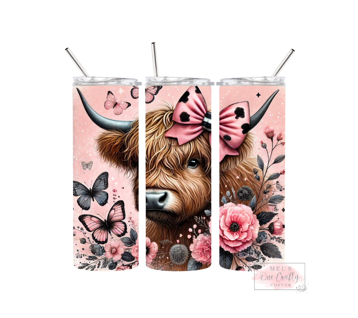 Sublimation Print Tumbler Wrap - Pink Highland