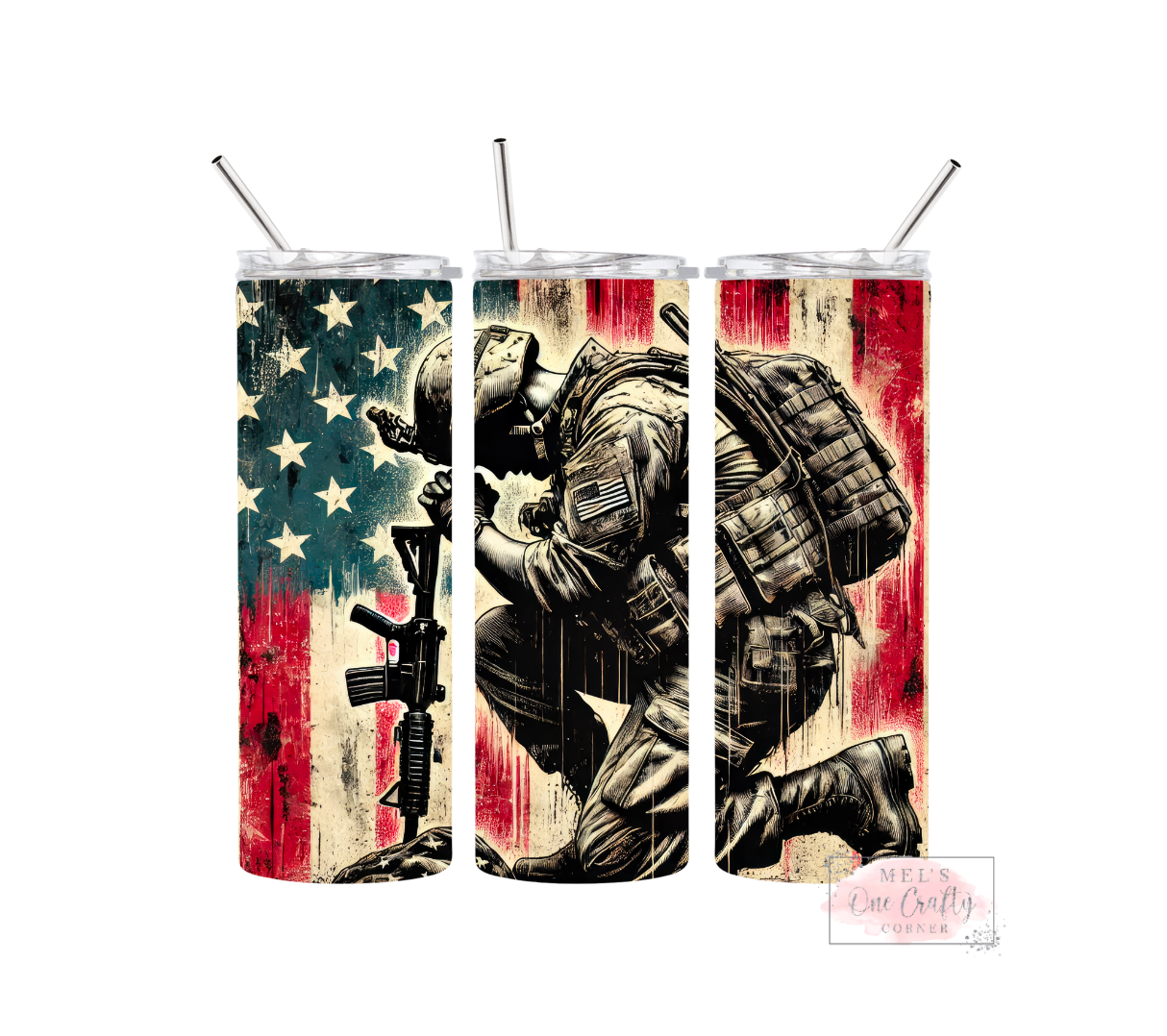 Sublimation Print Tumbler Wrap - Army Kneel