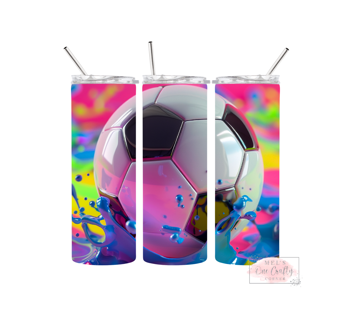 Sublimation Print Tumbler Wrap - Neon Soccer