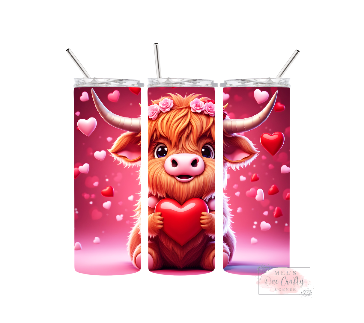 Sublimation Print Tumbler Wrap - Highland Heart