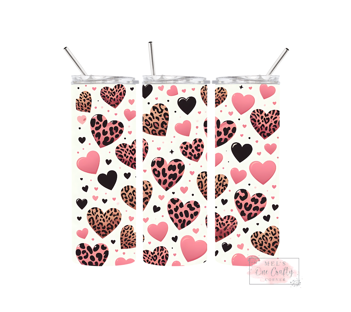 Sublimation Print Tumbler Wrap - Leopard Heart Me