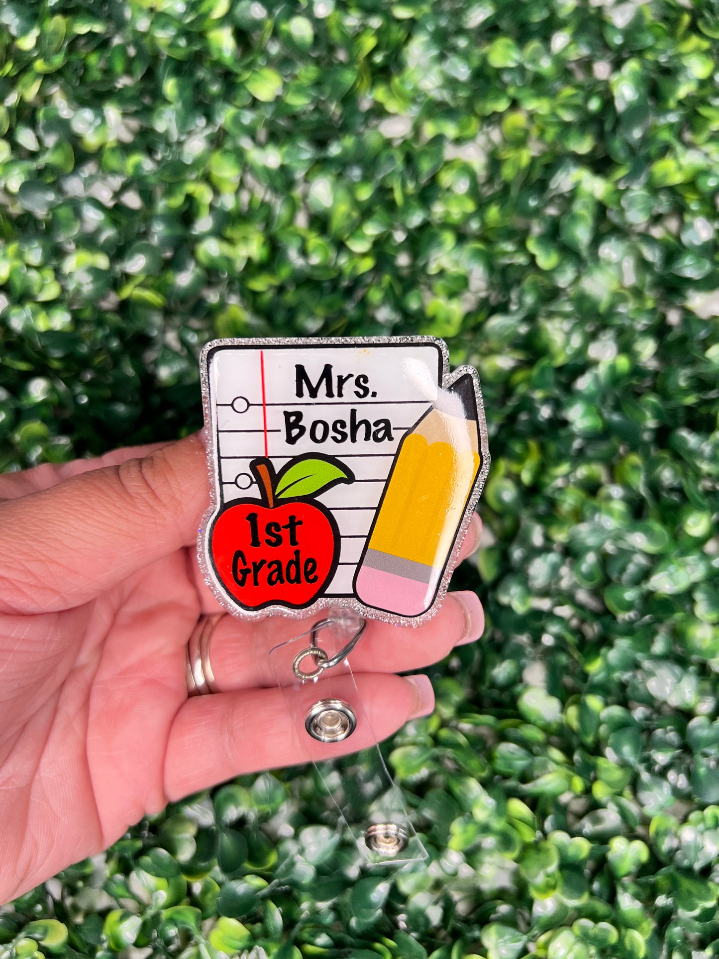 Notebook Paper Badge Reel