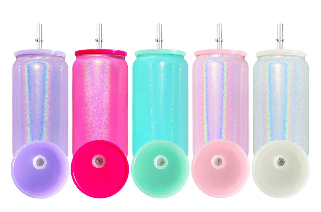 Libbey SHIMMER Glass Cans Bundle - 5 pack WITH WRAPS